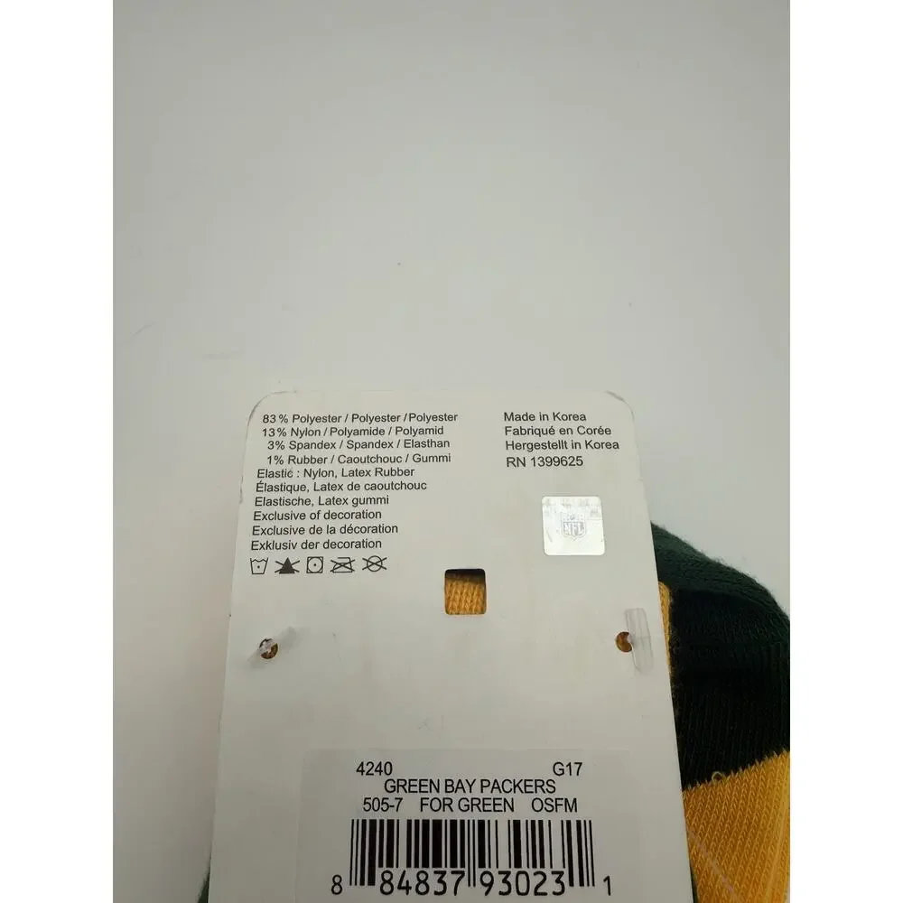 Green Bay Packers Argyle Lineup Crew Dress Socks